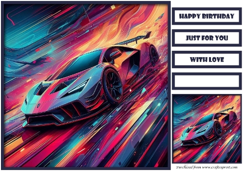 Birthday Male Car Quick Card XVI