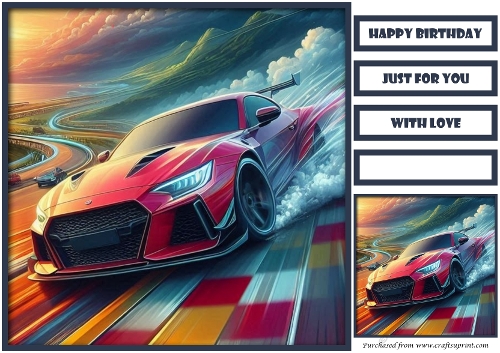 Birthday Male Car Quick Card XVII