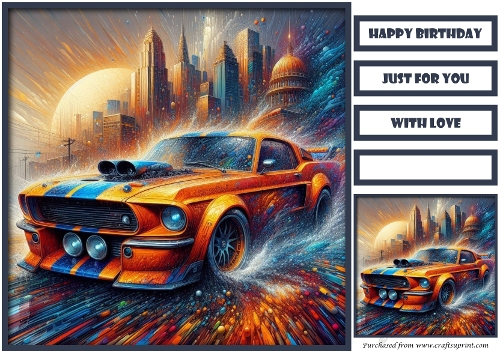 Birthday Male Car Quick Card XVIII