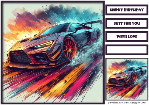 Birthday Male Car Quick Card XX
