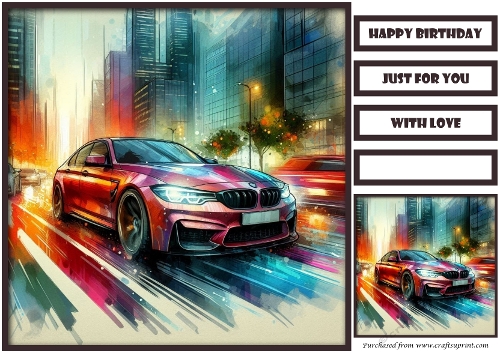 Birthday Male Car Quick Card XXI