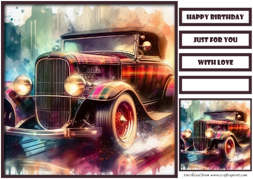 Birthday Male Car Classic Quick Card 1