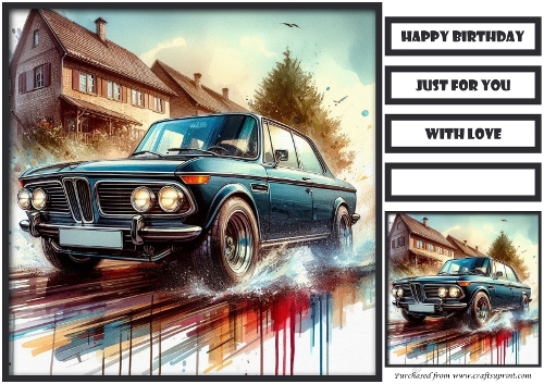 Birthday Male Car Classic Quick Card 2