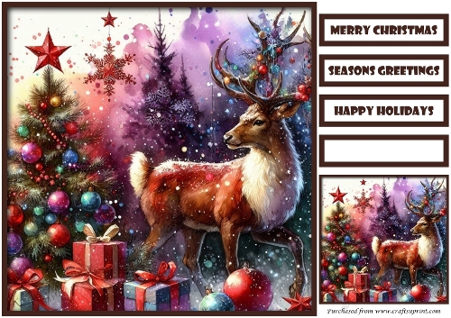 Christmas Reindeer and Tree Quick Card 3