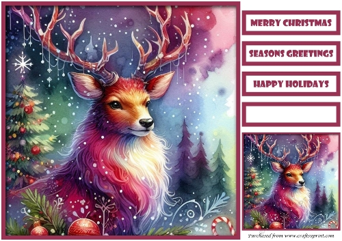 Christmas Reindeer and Tree Quick Card 4