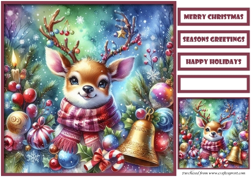 Christmas Reindeer and Tree Quick Card 5