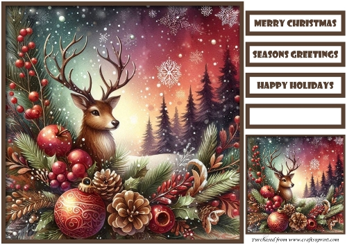 Christmas Reindeer and Tree Quick Card 6