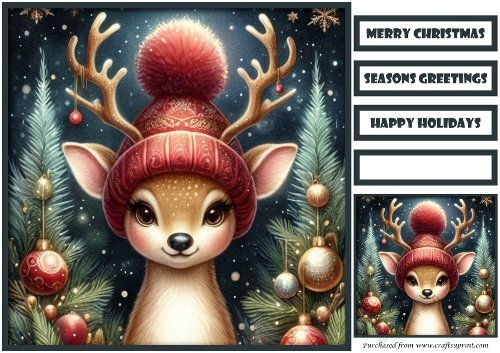 Christmas Reindeer and Tree Quick Card 7