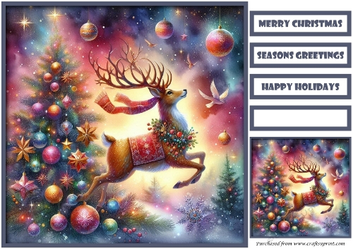 Christmas Reindeer and Tree Quick Card 9