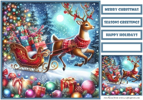 Christmas Reindeer and Tree Quick Card 10