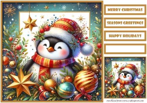 Cute Christmas Animal Quick Card 1