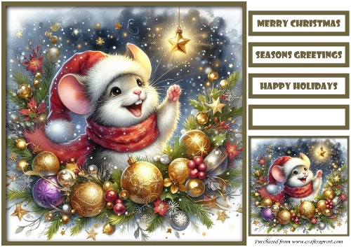 Cute Christmas Animal Quick Card 3