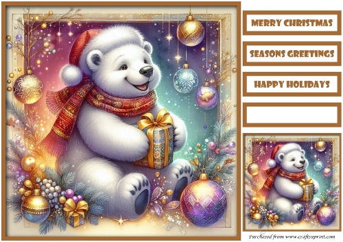 Cute Christmas Animal Quick Card 8