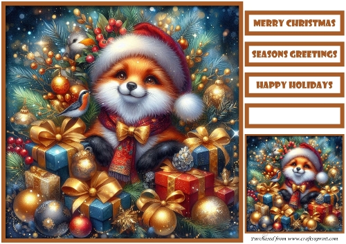 Cute Christmas Animal Quick Card 10