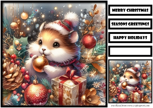 Cute Christmas Animal Quick Card 16