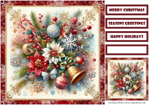 Christmas Flowers Quick Card 1