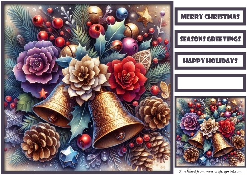 Christmas Flowers Quick Card 3
