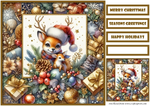 Cute Christmas Animal Quick Card 17
