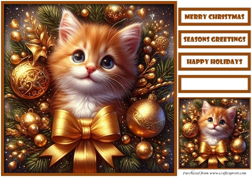 Cute Christmas Animal Quick Card 18