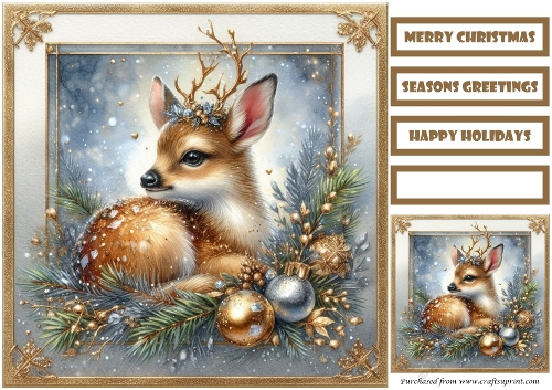 Cute Christmas Animal Quick Card 20