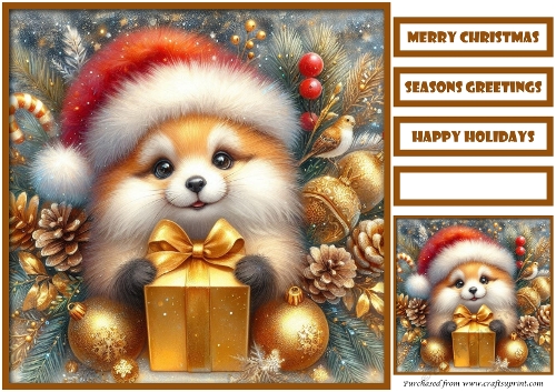 Cute Christmas Animal Quick Card 22