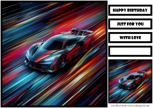 Birthday Male Car Quick Card 2
