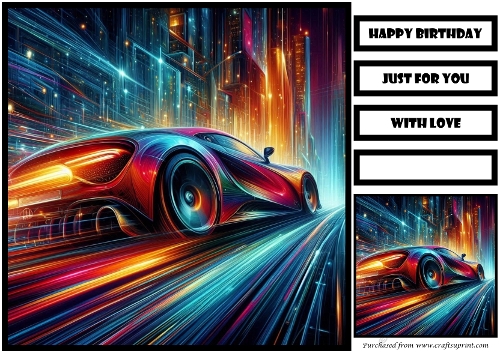 Birthday Male Car Quick Card 3