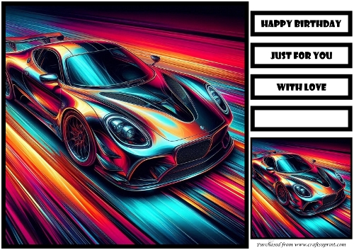 Birthday Male Car Quick Card 4