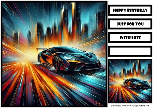 Birthday Male Car Quick Card 5