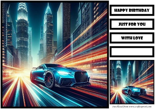 Birthday Male Car Quick Card 8