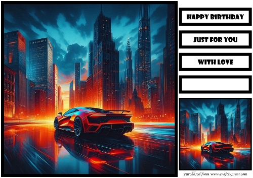 Birthday Male Car Quick Card 9