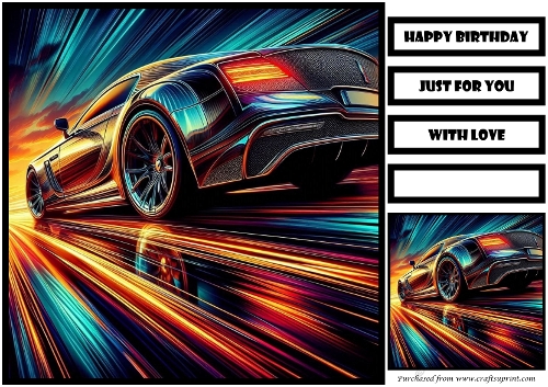 Birthday Male Car Quick Card 10