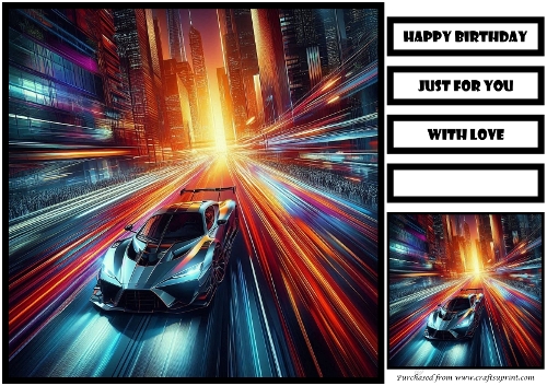 Birthday Male Car Quick Card 11