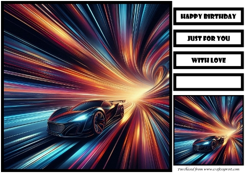 Birthday Male Car Quick Card 12