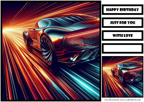 Birthday Male Car Quick Card 13