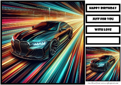 Birthday Male Car Quick Card 14