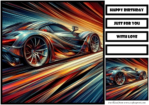 Birthday Male Car Quick Card 15