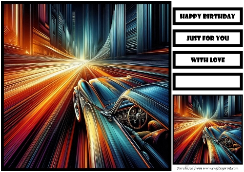 Birthday Male Car Quick Card 16