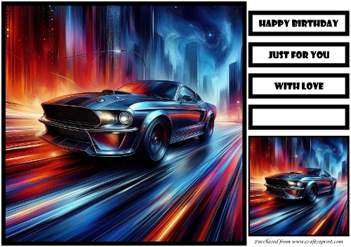 Birthday Male Car Quick Card 17
