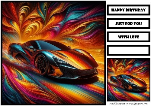 Birthday Male Car Quick Card 18