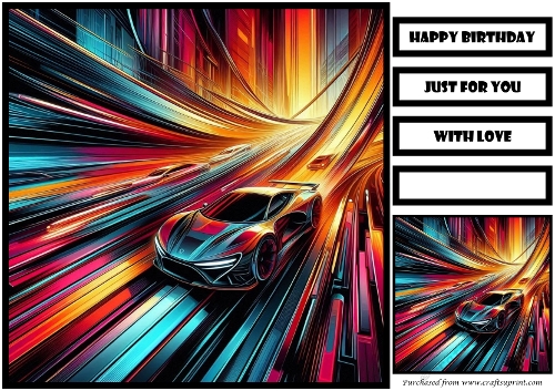Birthday Male Car Quick Card 20