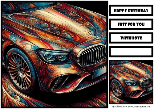 Birthday Male Car Quick Card 21