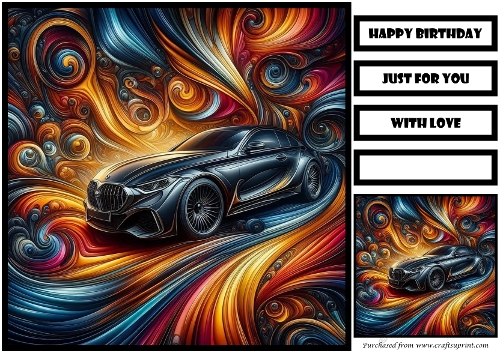 Birthday Male Car Quick Card 23