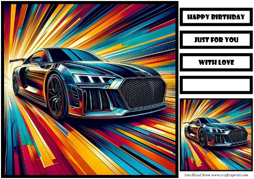 Birthday Male Car Quick Card 24