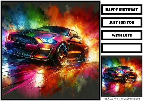 Birthday Male Car Quick Card 25