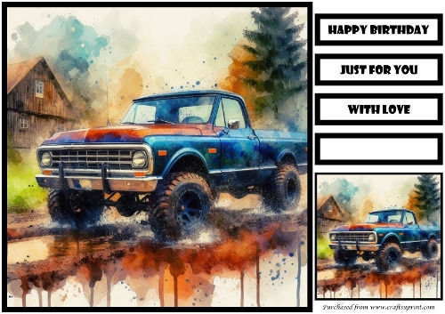 Birthday Male Car Quick Card 28