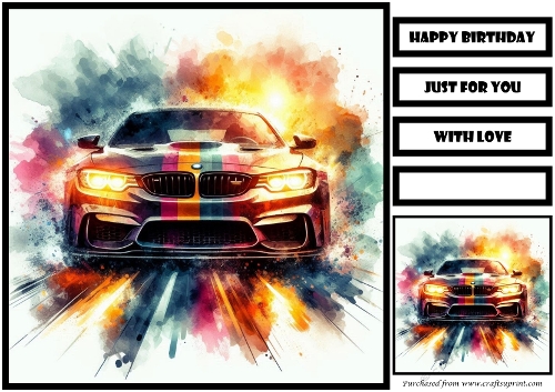 Birthday Male Car Quick Card 29