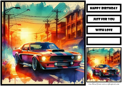 Birthday Male Car Quick Card 30