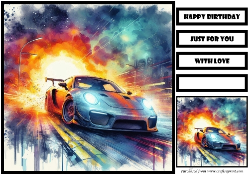 Birthday Male Car Quick Card 31