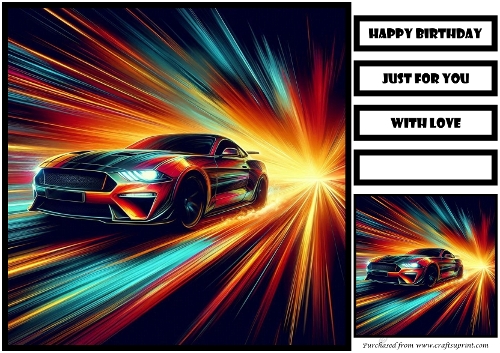 Birthday Male Car Quick Card 33